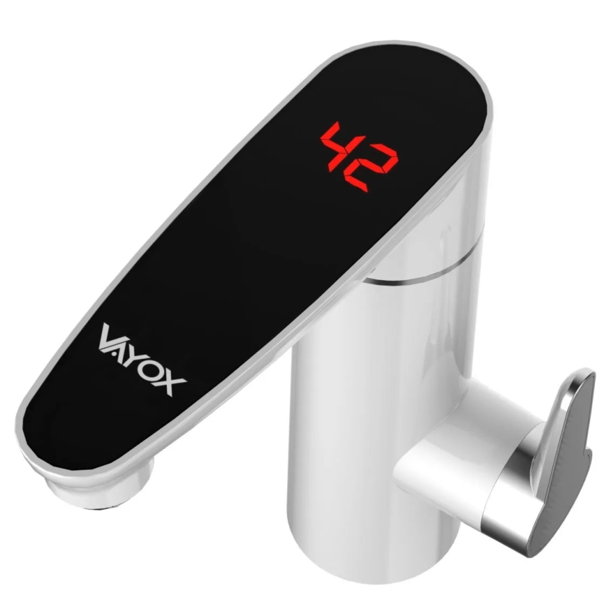 Doorstroomverwarmer met LED-display 3000W/230V IPX4 wit