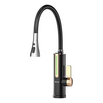 Doorstroomwaterverwarmer met LED-display 3000W/230V IPX4 zwart