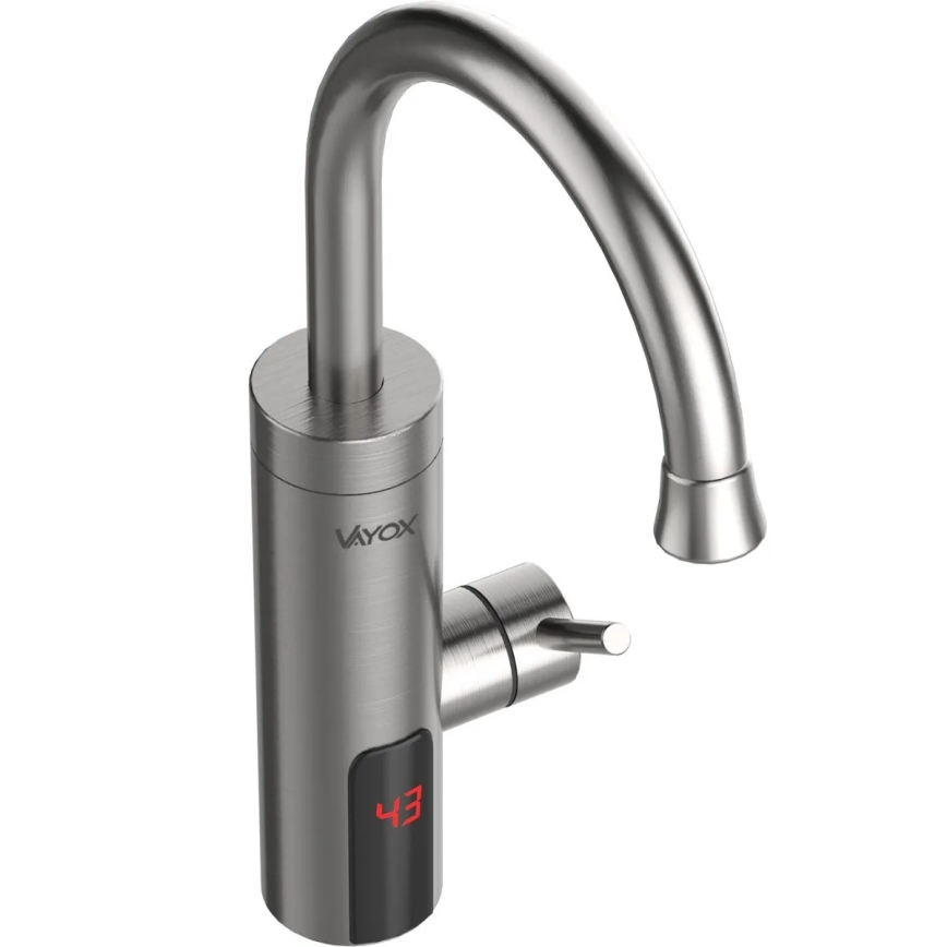 Doorstroomwaterverwarmer met LED scherm 3000W/230V IPX4 roestvrij