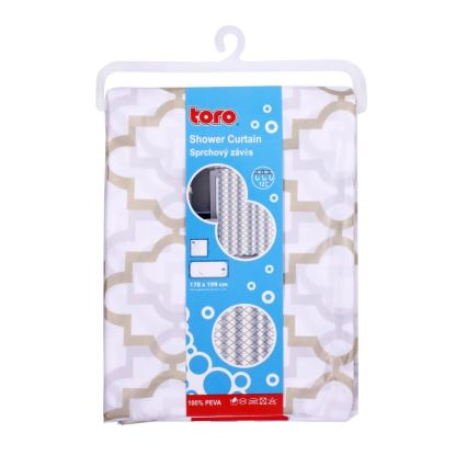 Douchegordijn TORO EASY 178x199 cm wit/geel