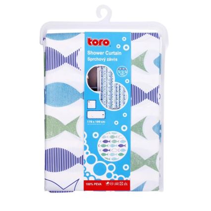 Douchegordijn TORO PREMIUM 178x199 cm blauw/groen