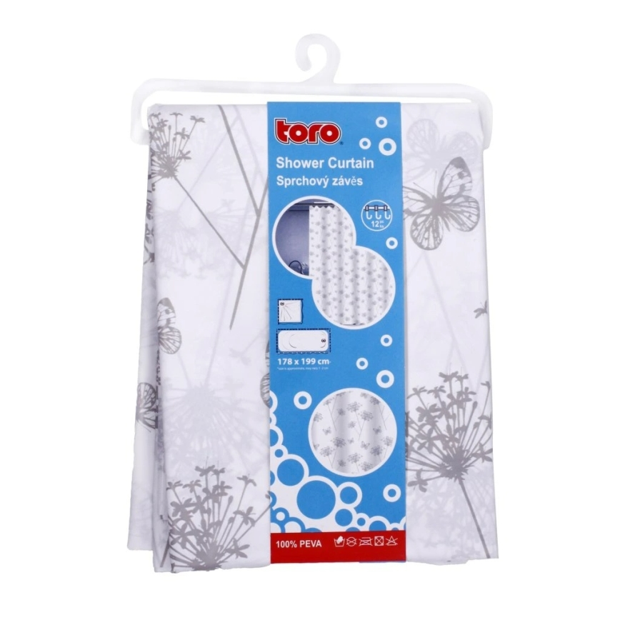 Douchegordijn TORO PREMIUM 178x199 cm bloemen
