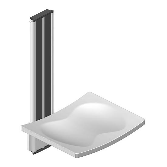 Douchezitje 42,3x67,5 cm zilver/wit