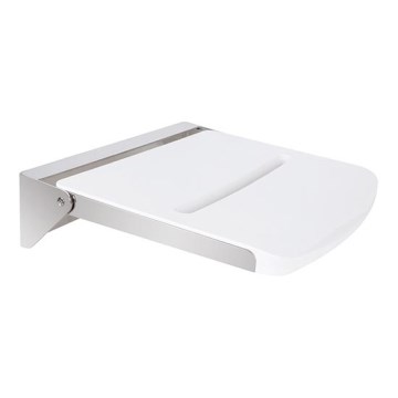 Douchezitje 46,2x12 cm zilver/wit