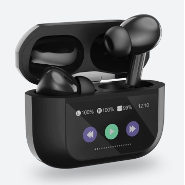 Draadloos earphones met LCD scherm zwart
