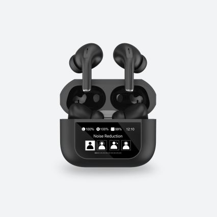 Draadloos earphones met LCD scherm zwart