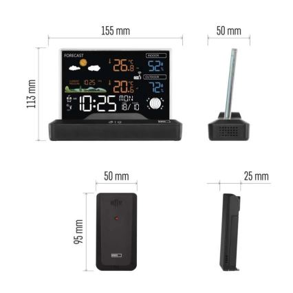 Draadloos weerstation 5V/2xAAA + 2xAAA