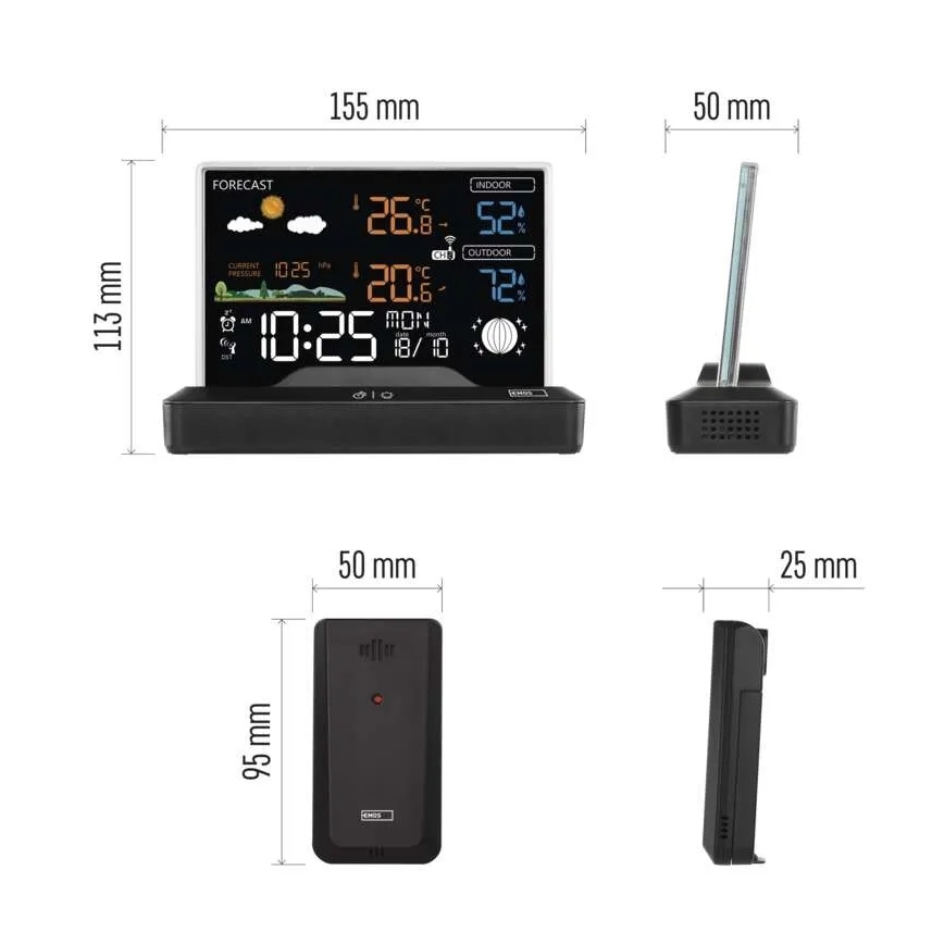Draadloos weerstation 5V/2xAAA + 2xAAA
