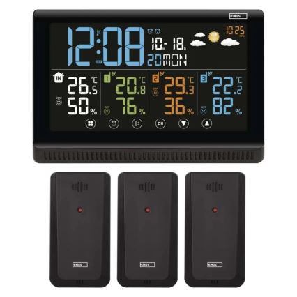 Draadloos weerstation met drie sensoren 5V/3xAAA + 2xAAA