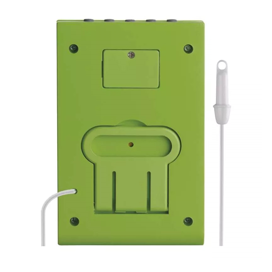 Draadloos weerstation met een wekker 2xLR1130 groen