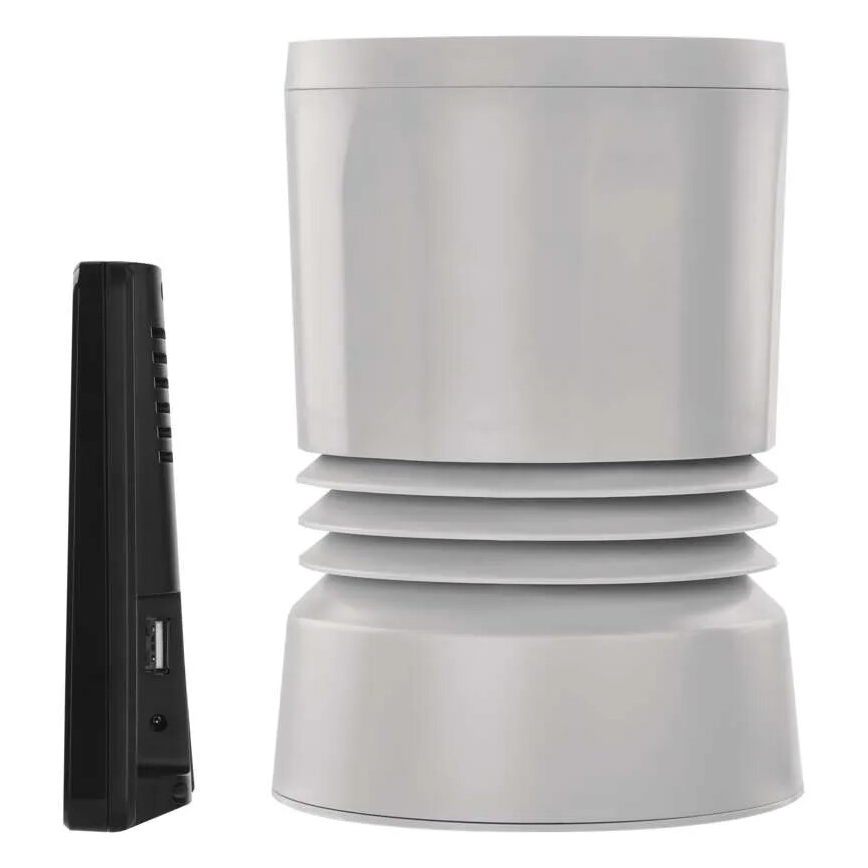 Draadloos weerstation met kleuren LCD-scherm en pluviometer 3xAAA zwart