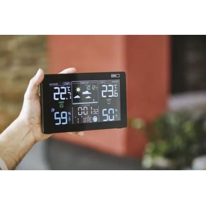 Draadloos weerstation met wekker 5V/3xAAA + 2xAAA zwart