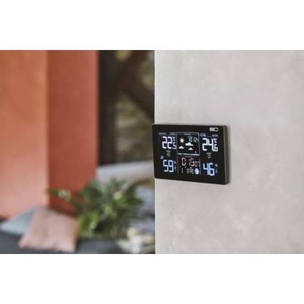Draadloos weerstation met wekker 5V/3xAAA + 2xAAA zwart