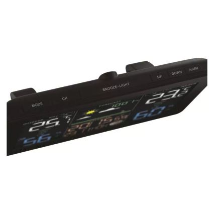 Draadloos weerstation met wekker 5V/3xAAA + 2xAAA zwart