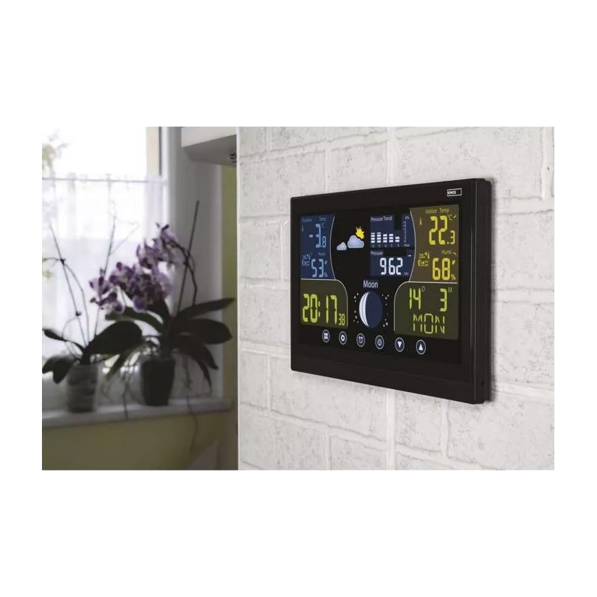Draadloos weerstation met wekker 3xAAA/5V + 2xAAA zwart