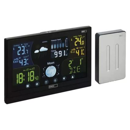 Draadloos weerstation met wekker 3xAAA/5V + 2xAAA zwart