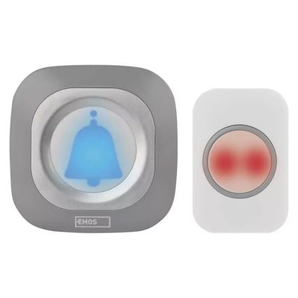 Draadloze deurbel voor stopcontact 230V + 1xCR2032 IP44 grijs