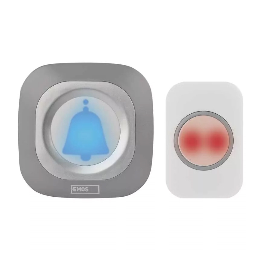 Draadloze deurbel voor stopcontact 230V + 1xCR2032 IP44 grijs