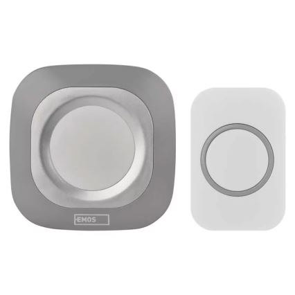 Draadloze deurbel met stekker 230V + 1xCR2032 IP44 grijs