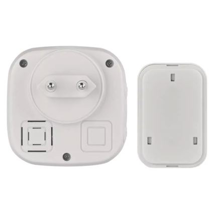 Draadloze deurbel met stekker 230V + 1xCR2032 IP44 grijs