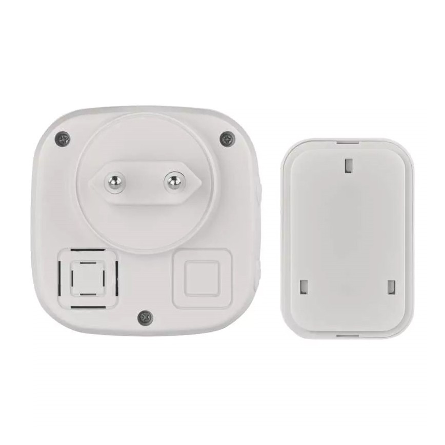 Draadloze deurbel met stekker 230V + 1xCR2032 IP44 grijs