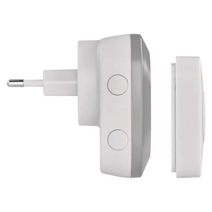 Draadloze deurbel met stekker 230V + 1xCR2032 IP44 grijs