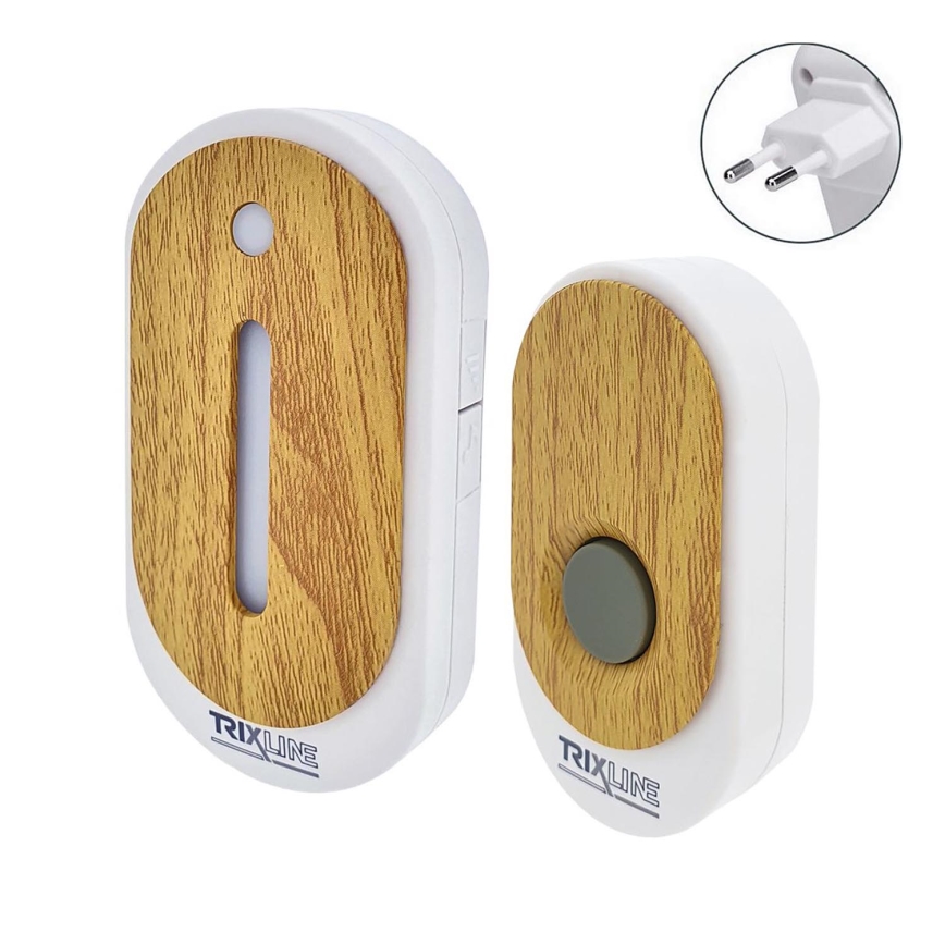 Draadloze deurbel met stekker BELL 230V + 1x23A bruin