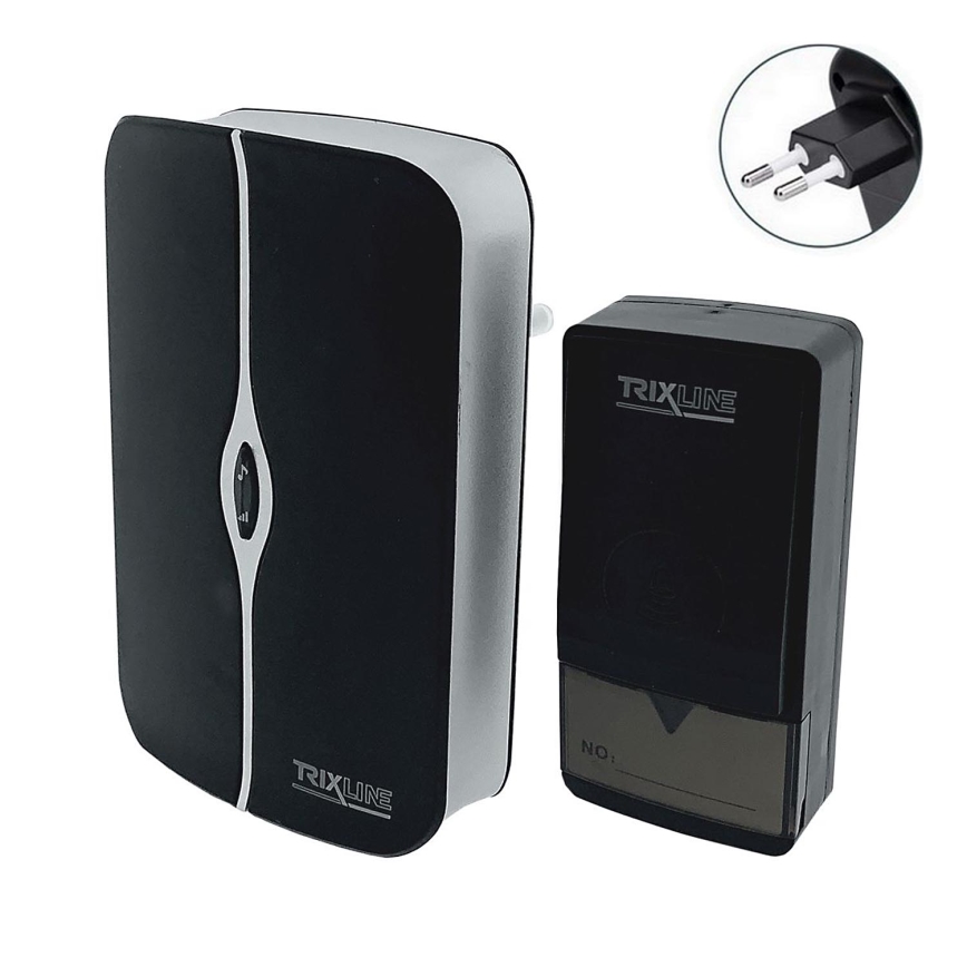 Draadloze deurbel met stekker PIEZO BELL 230V IP40 zwart