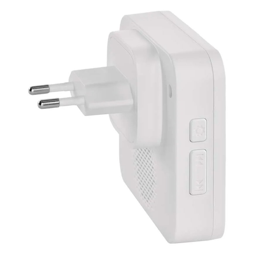 Draadloze deurbel voor in het stopcontact GoSmart 230V + 1xCR2032 wit Wi-Fi