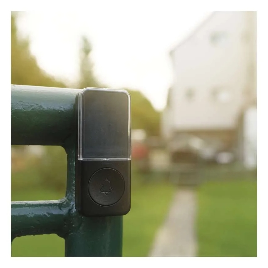 Draadloze deurbel voor stopcontact 230V + 1xCR2032 zwart