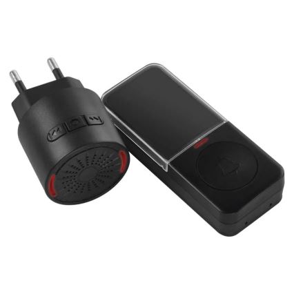 Draadloze deurbel voor stopcontact 230V + 1xCR2032 zwart