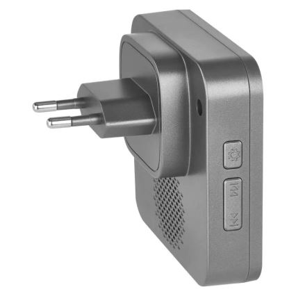 Draadloze deurbel voor stopcontact GoSmart 230V + 1xCR2032 grijs Wi-Fi