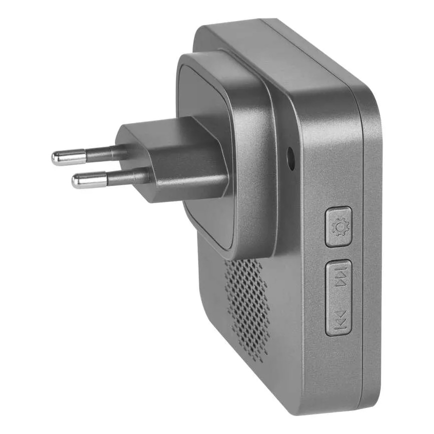 Draadloze deurbel voor stopcontact GoSmart 230V + 1xCR2032 grijs Wi-Fi