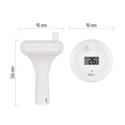Draadloze drijvende zwembadthermometer 2xAA