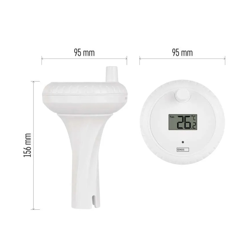 Draadloze drijvende zwembadthermometer 2xAA