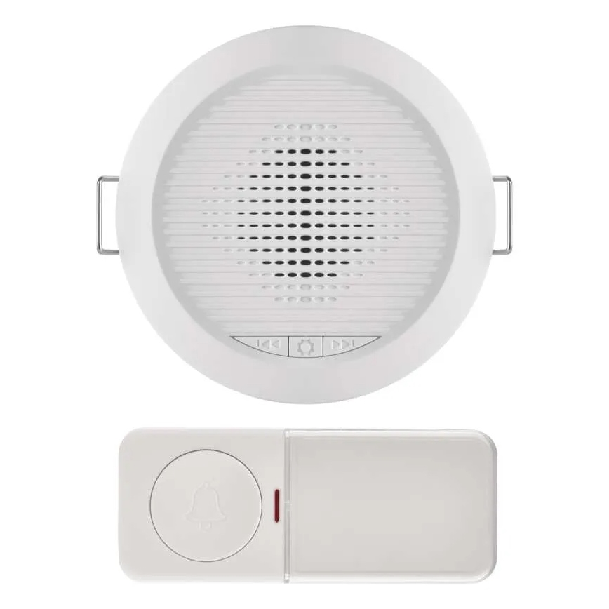 Draadloze inbouwdeurbel 230V + 1xCR2032 wit