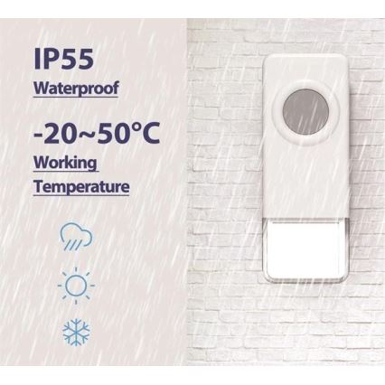 Draadloze Stopcontact Deurbel 3xAAA IP55 zwart