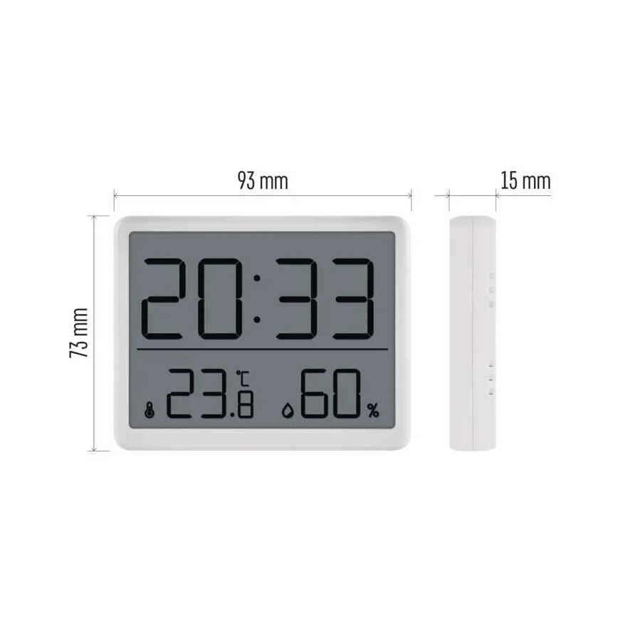 Draadloze thermometer met vochtigheidsmeter 1xCR2032 wit