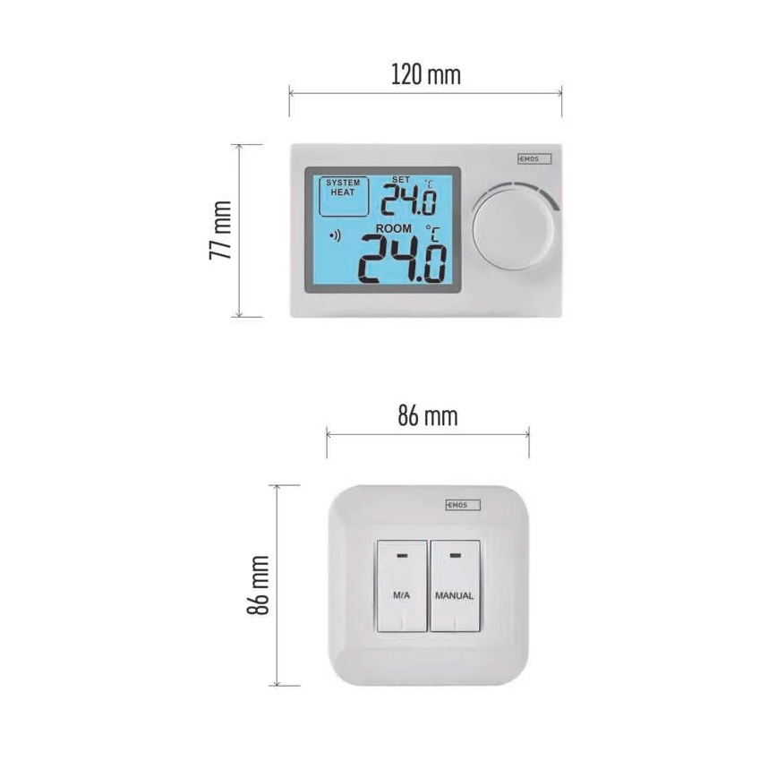 Draadloze thermostaat 2xAAA