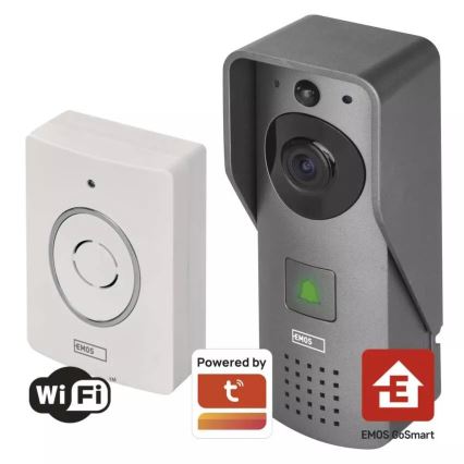 Draadloze video-deurbel met bewegingssensor GoSmart 12V/3xAA IP44 Wi-Fi Tuya