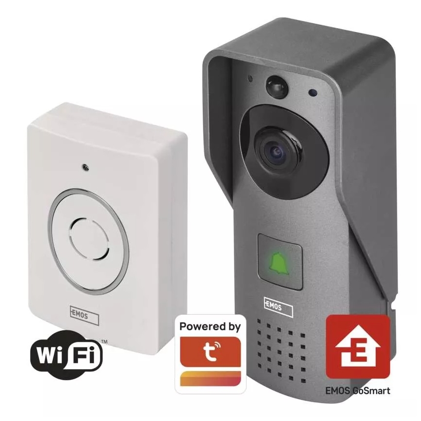 Draadloze video-deurbel met bewegingssensor GoSmart 12V/3xAA IP44 Wi-Fi Tuya
