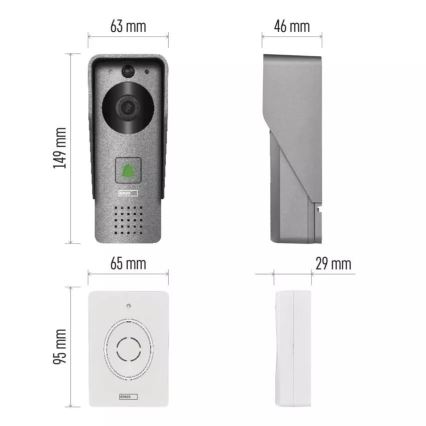 Draadloze video-deurbel met bewegingssensor GoSmart 12V/3xAA IP44 Wi-Fi Tuya