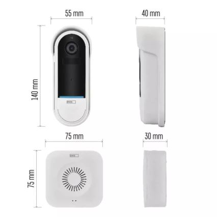 Draadloze video-deurbel met bewegingssensor GoSmart 5V 3xAA IP65 Wi-Fi Tuya