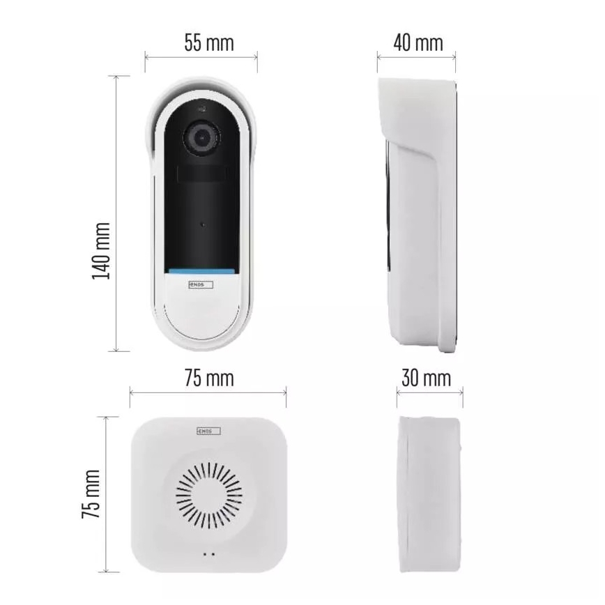 Draadloze video-deurbel met bewegingssensor GoSmart 5V 3xAA IP65 Wi-Fi Tuya