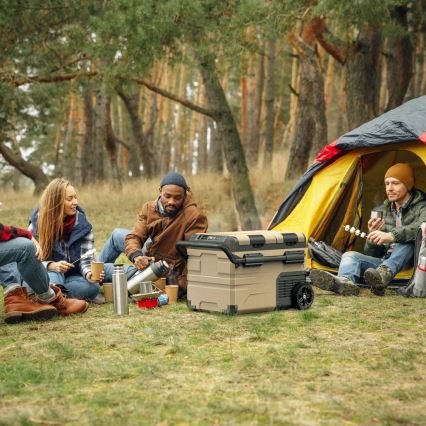 Draagbaar autokoelkast met LCD scherm 39 l 230V/12V/24V bruin