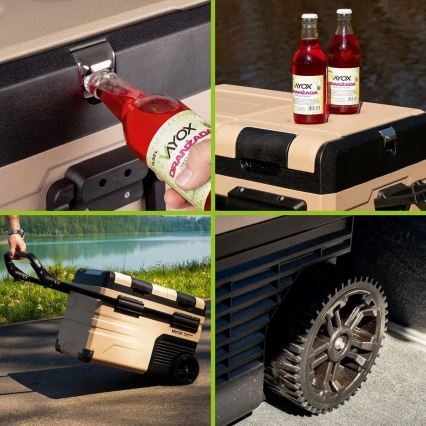 Draagbaar autokoelkast met LCD scherm 39 l 230V/12V/24V bruin