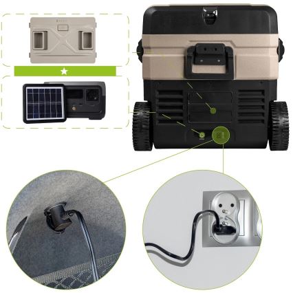 Draagbaar autokoelkast met LCD scherm 39 l 230V/12V/24V bruin