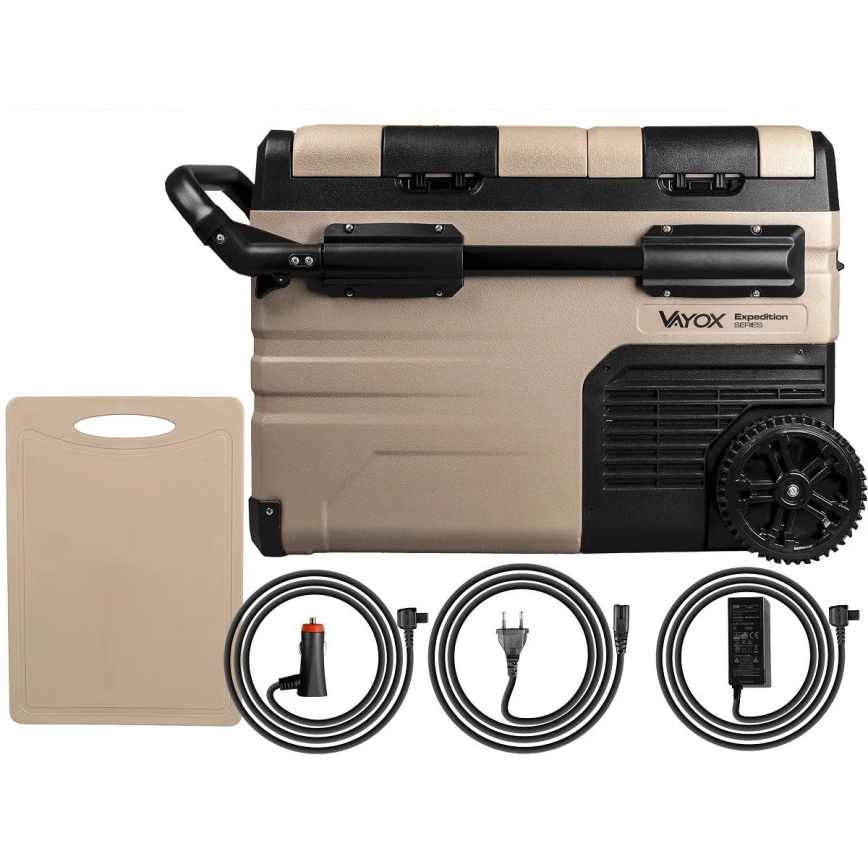 Draagbaar autokoelkast met LCD scherm 39 l 230V/12V/24V bruin