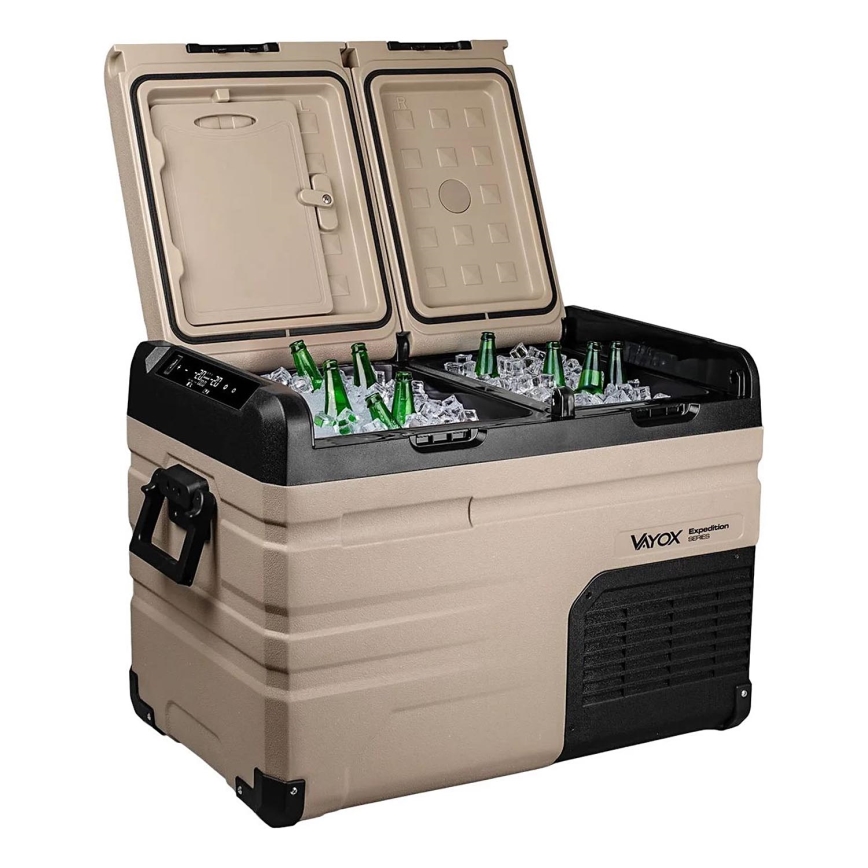 Draagbaar autokoelkast met LCD scherm 39 l 230V/12V/24V bruin