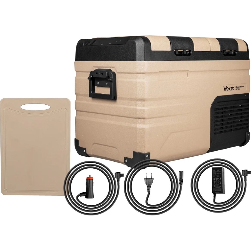 Draagbaar autokoelkast met LCD scherm 39 l 230V/12V/24V bruin